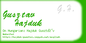 gusztav hajduk business card